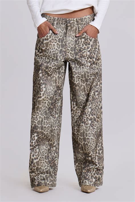 leopard print pants baggy|pacsun leopard jeans.